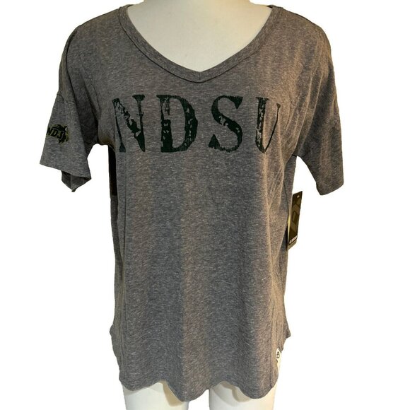 NCAA NDSU Bison Colosseum V Neck Shirt Gray Womens New - Picture 1 of 5